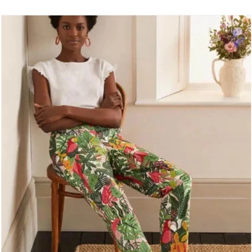 Boden Palm Leaf, Paradise Jungle Pants size 8p euc